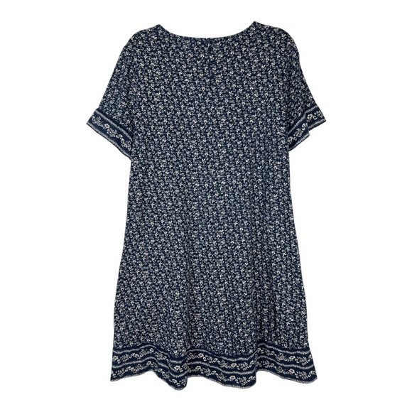 Fat Face Sz 12 Simone Jersey Wave Dot Dress Blue - Picture 3 of 13